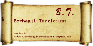 Borhegyi Tarziciusz névjegykártya